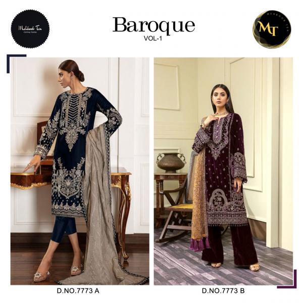 Mehboob Tex Baroque 1 Velvet Embroidery Pakistani Salwar Suits